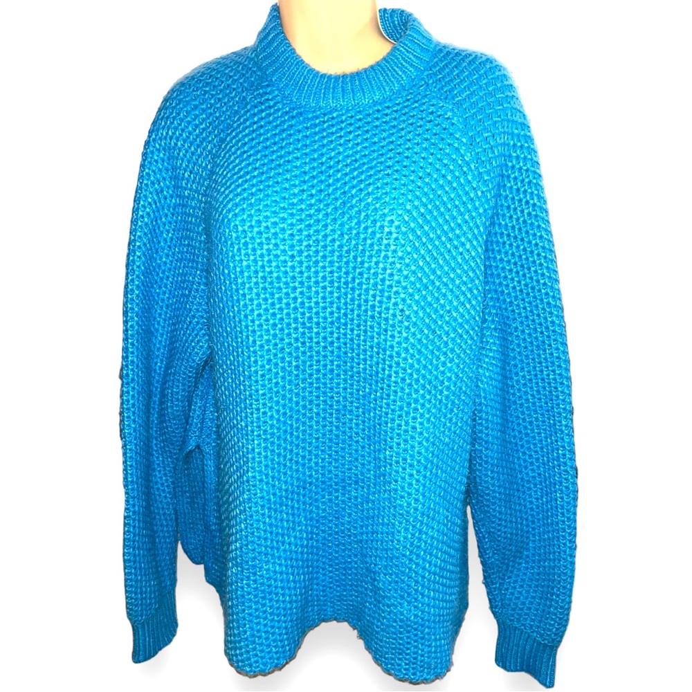 Weekday waffle knit oversized sweater blue sky size small